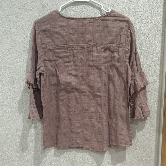 Maurice’s Women's Mauve Ruffle Sleeve Top Large - Picture 9 of 9